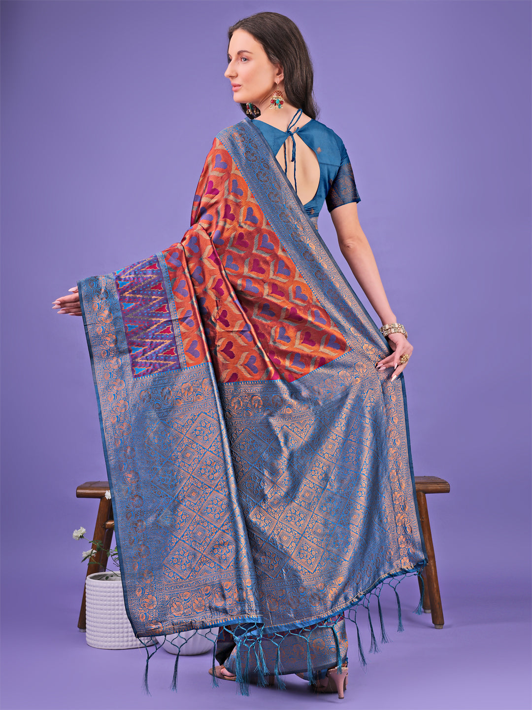 Shree Shyam Fashion Radiant Lichi Silk Saree - A Touch of Royalty in Every Thread | Grocsy