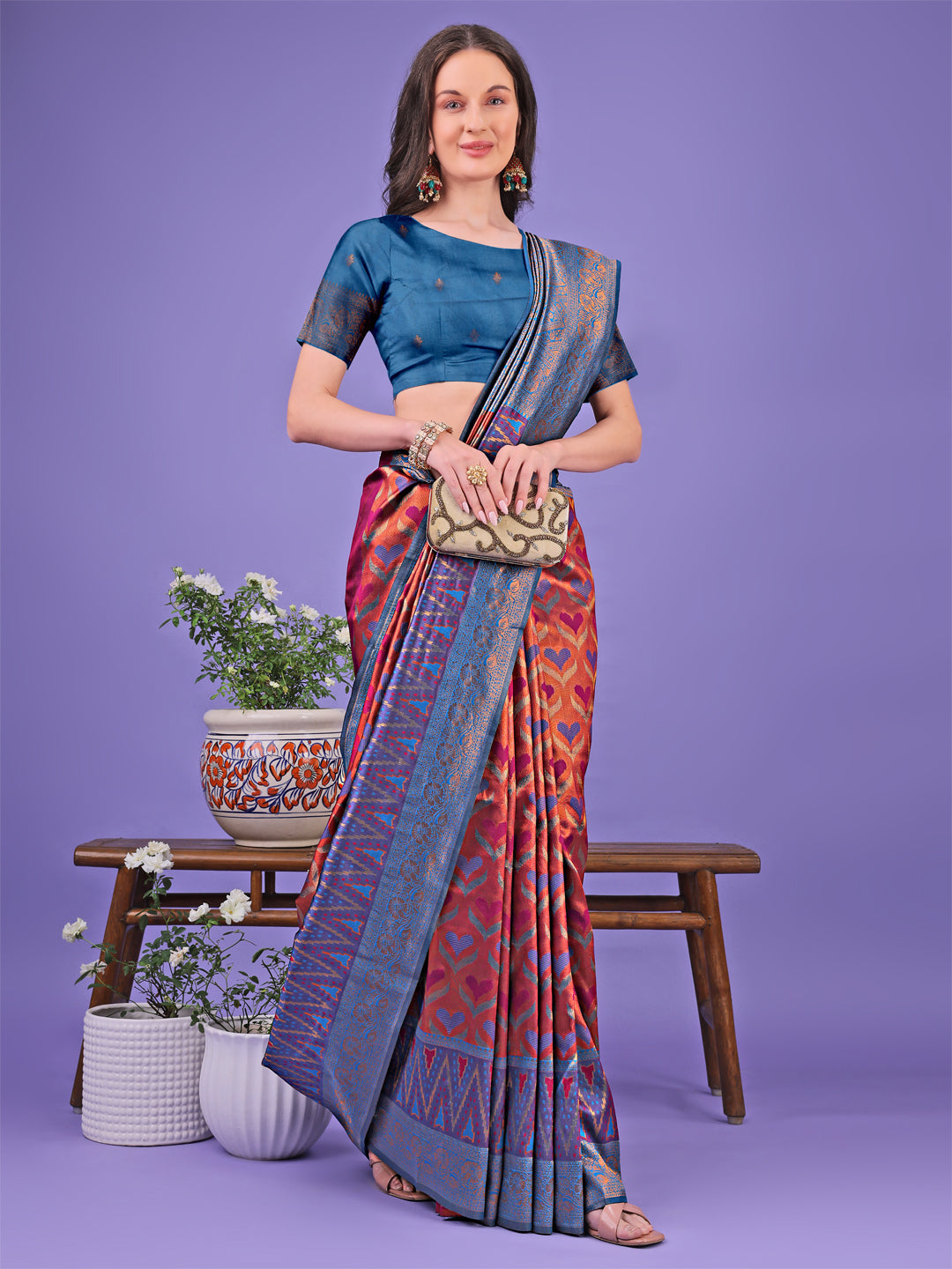 Shree Shyam Fashion Radiant Lichi Silk Saree - A Touch of Royalty in Every Thread | Grocsy