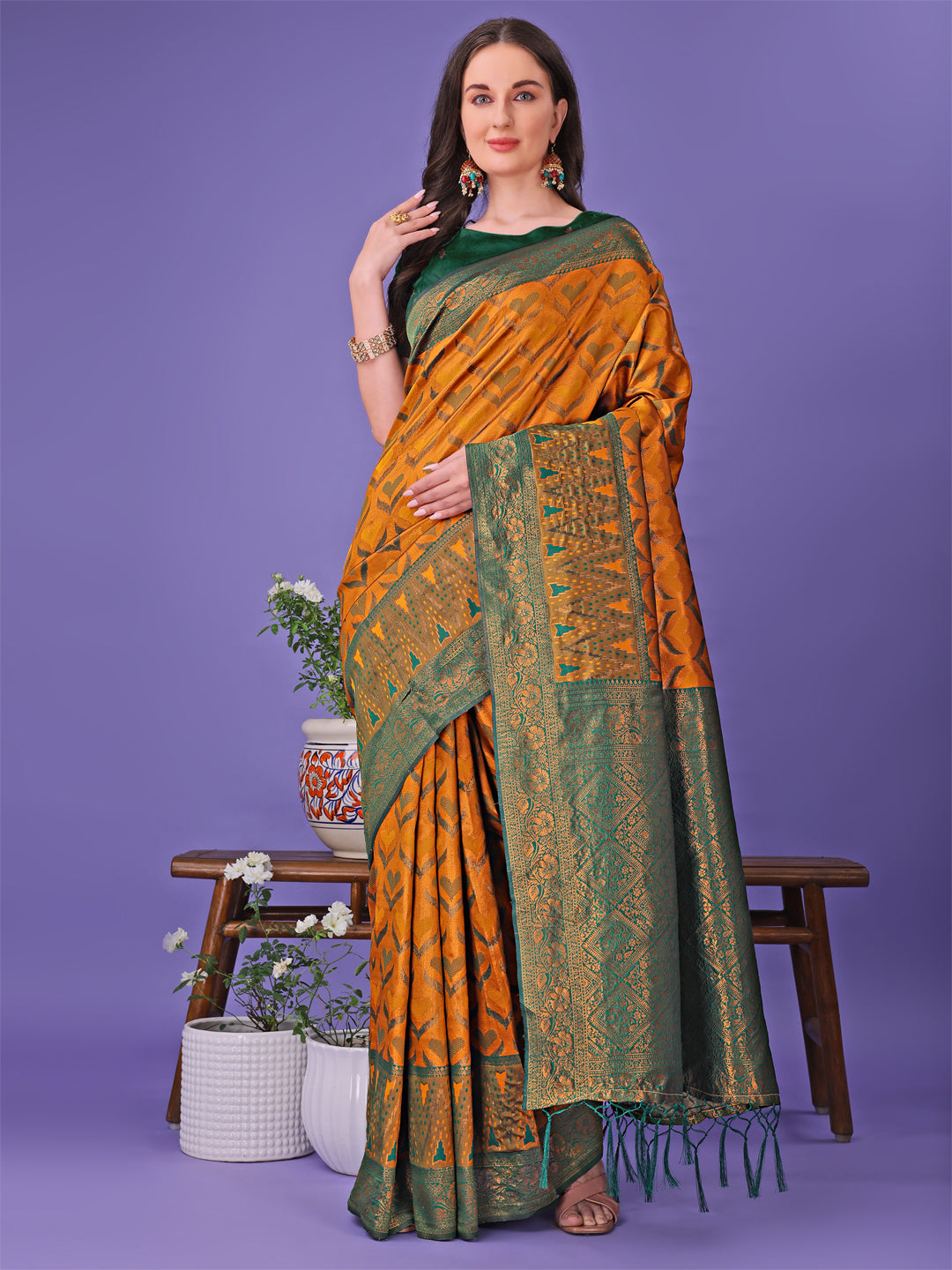 Shree Shyam Fashion Radiant Lichi Silk Saree - A Touch of Royalty in Every Thread | Grocsy
