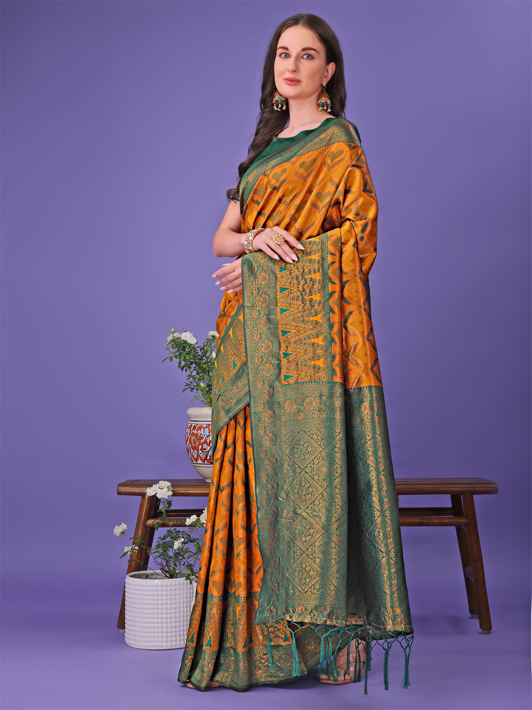 Shree Shyam Fashion Radiant Lichi Silk Saree - A Touch of Royalty in Every Thread | Grocsy
