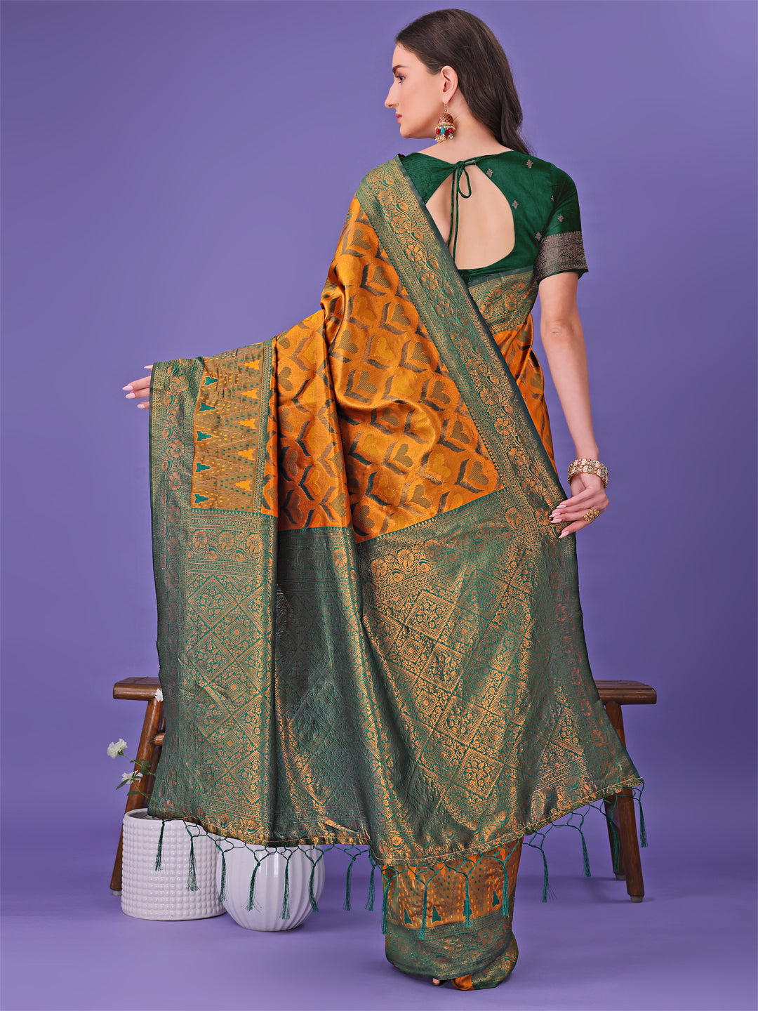 Shree Shyam Fashion Radiant Lichi Silk Saree - A Touch of Royalty in Every Thread | Grocsy