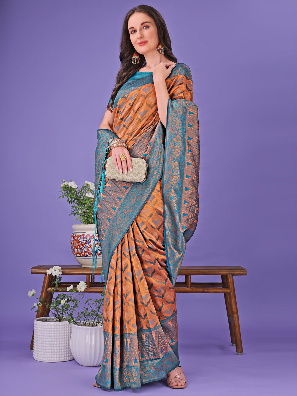 Shree Shyam Fashion Radiant Lichi Silk Saree - A Touch of Royalty in Every Thread | Grocsy