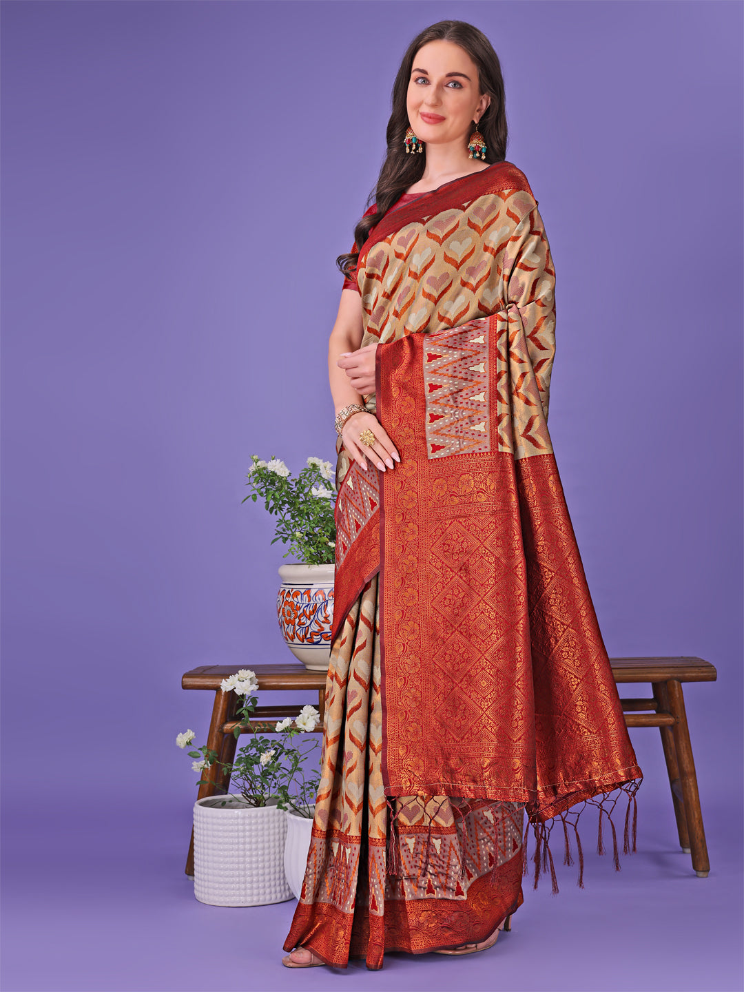Shree Shyam Fashion Radiant Lichi Silk Saree - A Touch of Royalty in Every Thread | Grocsy