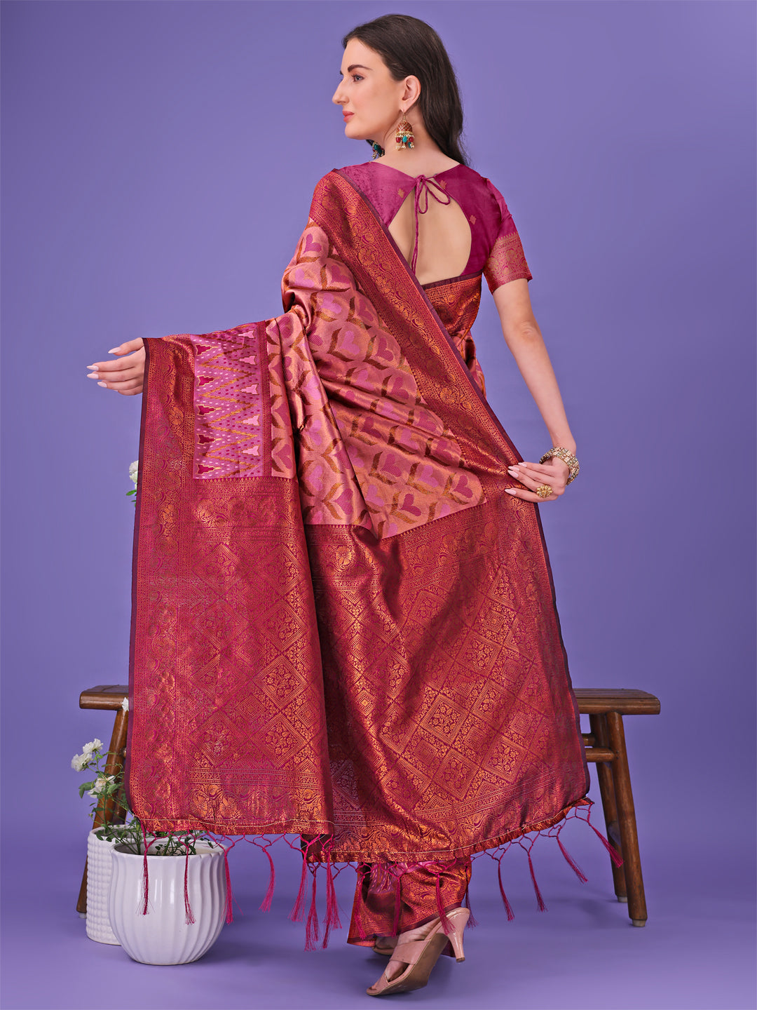 Shree Shyam Fashion Radiant Lichi Silk Saree - A Touch of Royalty in Every Thread | Grocsy