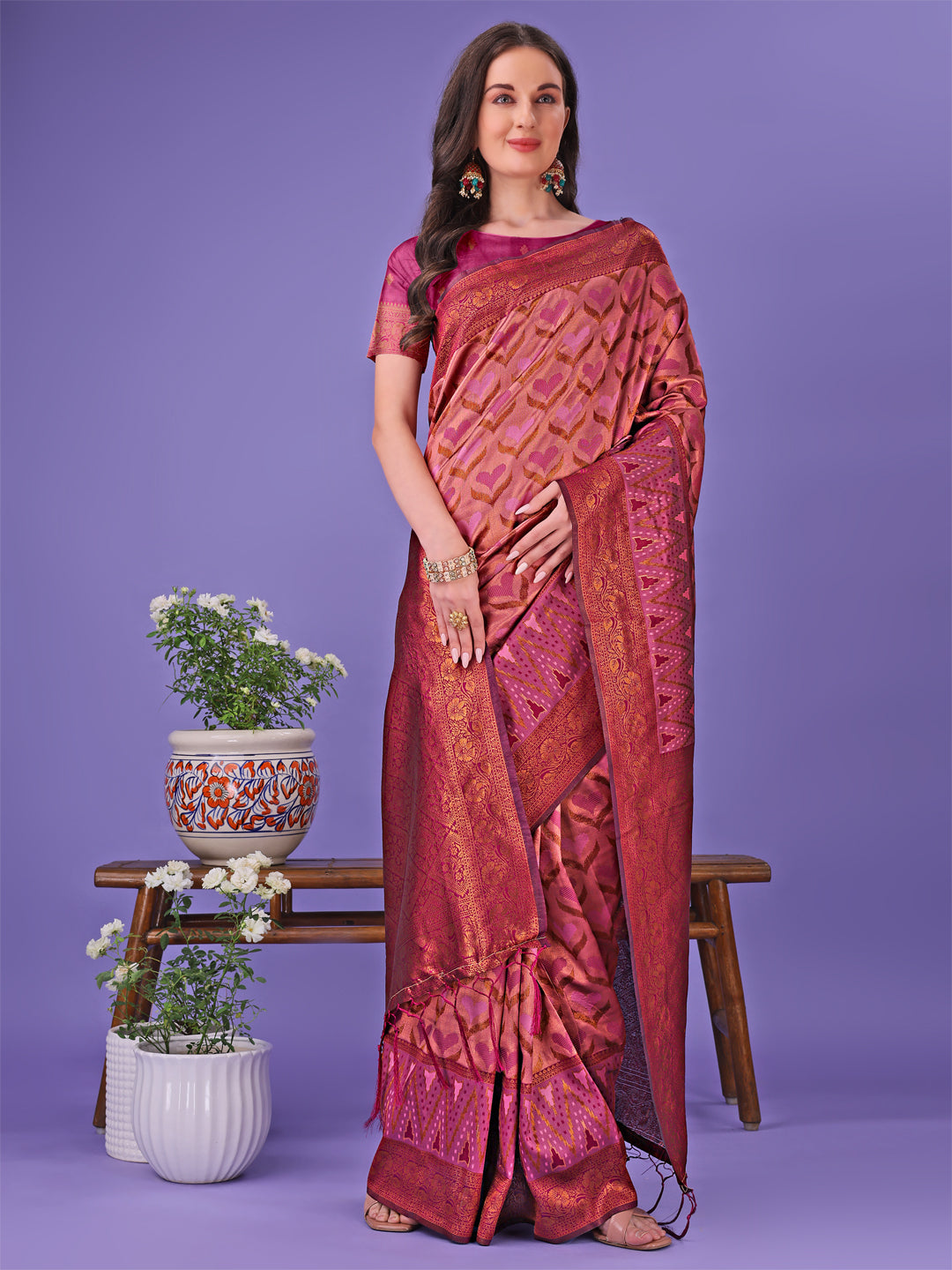 Shree Shyam Fashion Radiant Lichi Silk Saree - A Touch of Royalty in Every Thread | Grocsy