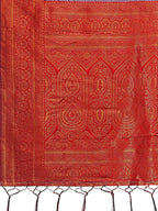 Shree Shyam Fashion Majestic Red & Grey Silk Saree with Rich Woven Pallu - A Regal Touch for Special Moments | Grocsy