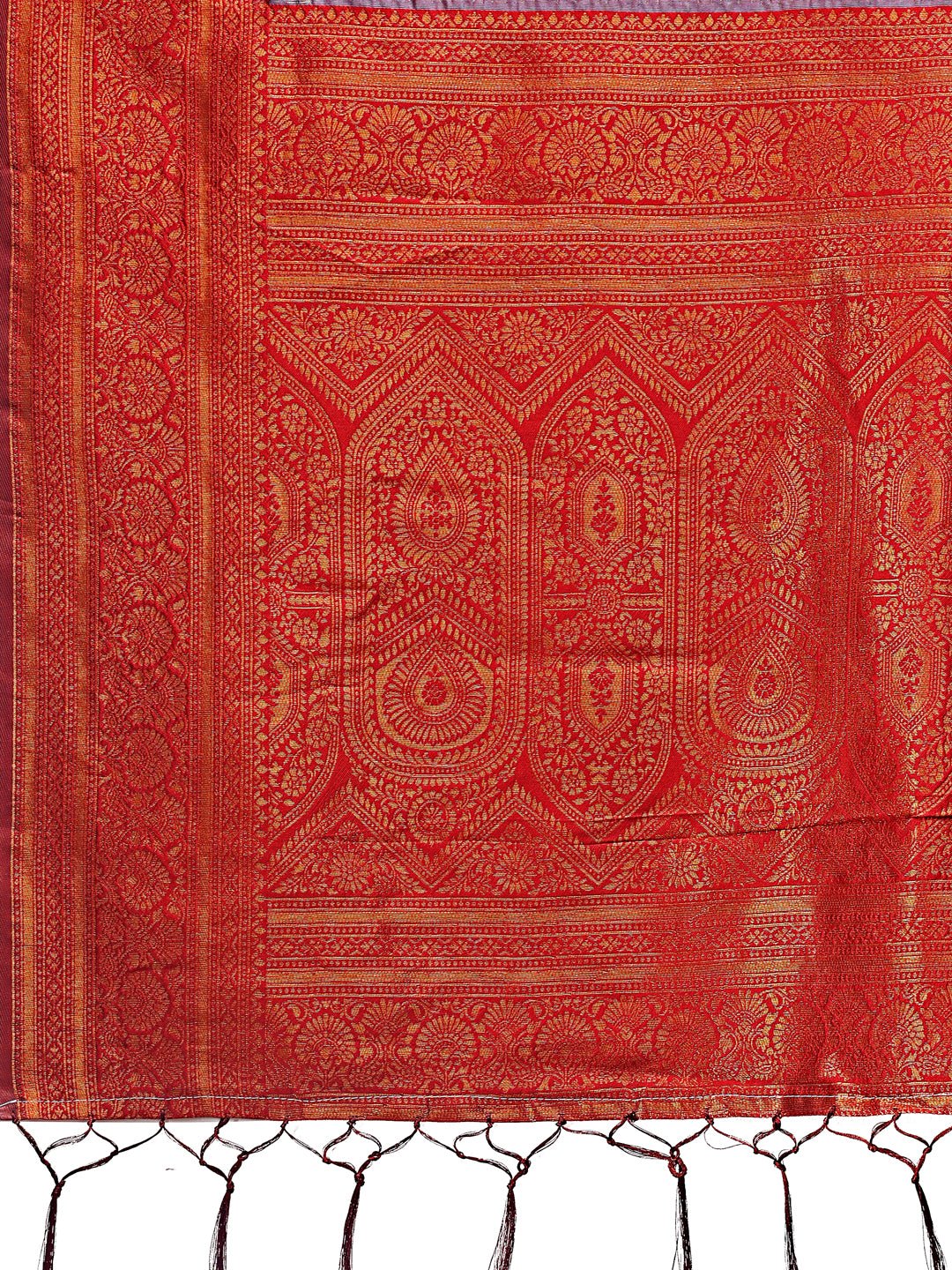 Shree Shyam Fashion Majestic Red & Grey Silk Saree with Rich Woven Pallu - A Regal Touch for Special Moments | Grocsy