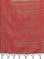 Shree Shyam Fashion Majestic Red & Cream Silk Saree with Rich Woven Pallu - A Regal Touch for Special Moments | Grocsy