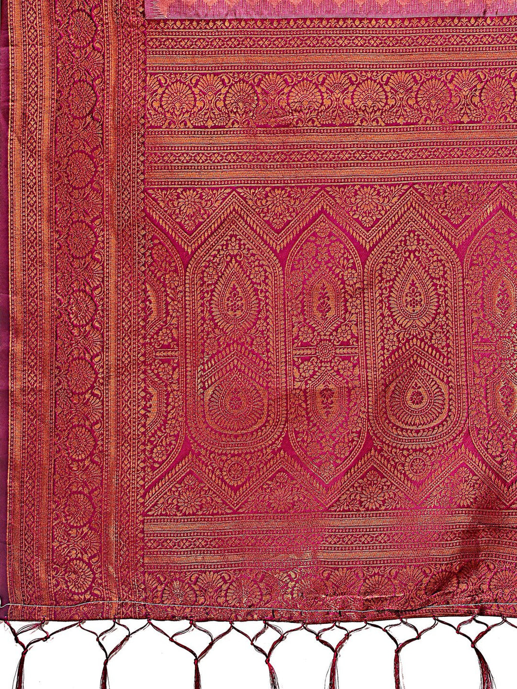Shree Shyam Fashion Majestic Red & Light Pink Silk Saree with Rich Woven Pallu - A Regal Touch for Special Moments | Grocsy