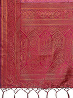 Shree Shyam Fashion Majestic Red & Light Pink Silk Saree with Rich Woven Pallu - A Regal Touch for Special Moments | Grocsy