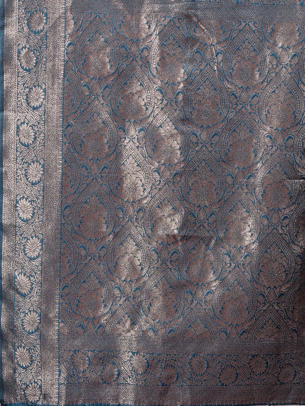 Shree Shyam Fashion Royal Blue Banarasi Silk Saree with Zari Weaving - A Timeless Tale of Elegance | Grocsy
