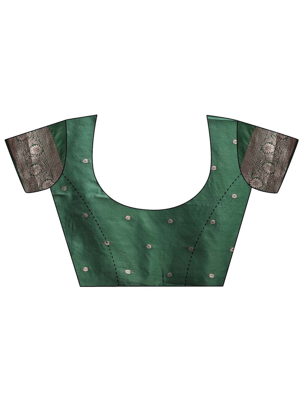 Shree Shyam Fashion Dark Green Banarasi Silk Saree with Zari Weaving - A Timeless Tale of Elegance | Grocsy