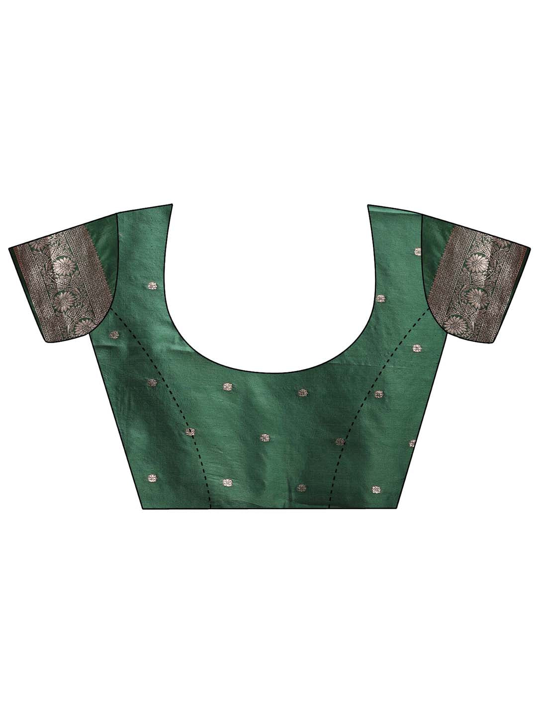 Shree Shyam Fashion Dark Green Banarasi Silk Saree with Zari Weaving - A Timeless Tale of Elegance | Grocsy