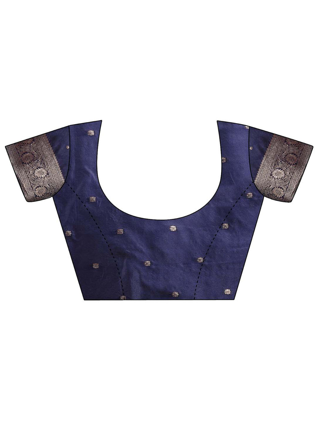 Shree Shyam Fashion Navy Blue Banarasi Silk Saree with Zari Weaving - A Timeless Tale of Elegance | Grocsy