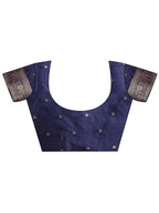Shree Shyam Fashion Navy Blue Banarasi Silk Saree with Zari Weaving - A Timeless Tale of Elegance | Grocsy