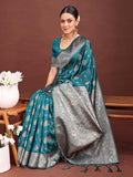 Shree Shyam Fashion Sea Green Banarasi Silk Saree with Zari Weaving - A Timeless Tale of Elegance | Grocsy