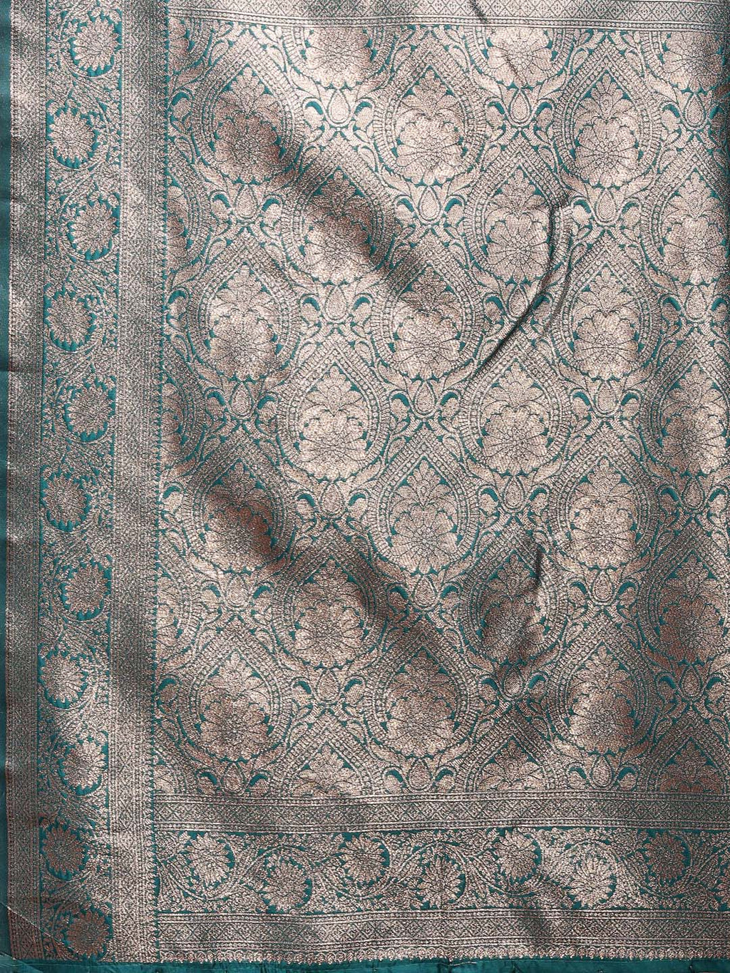 Shree Shyam Fashion Sea Green Banarasi Silk Saree with Zari Weaving - A Timeless Tale of Elegance | Grocsy