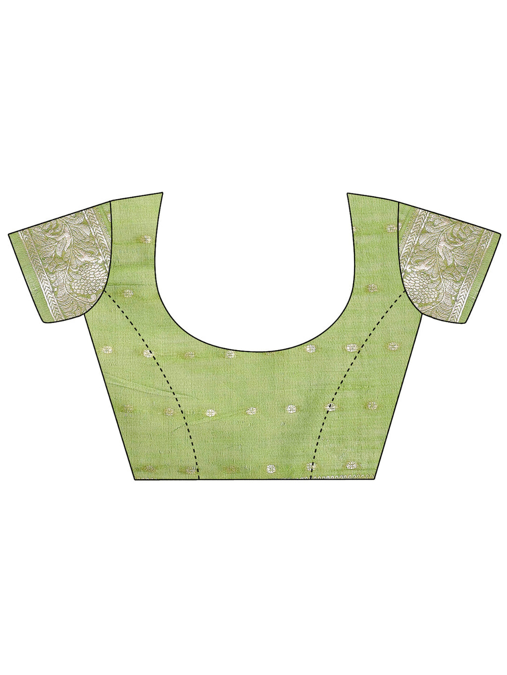 Shree Shyam Fashion Elegant Light Green Linen Cotton Saree with Zari Border & Woven Motifs - Perfect for Sophisticated Everyday & Festive Looks | Grocsy