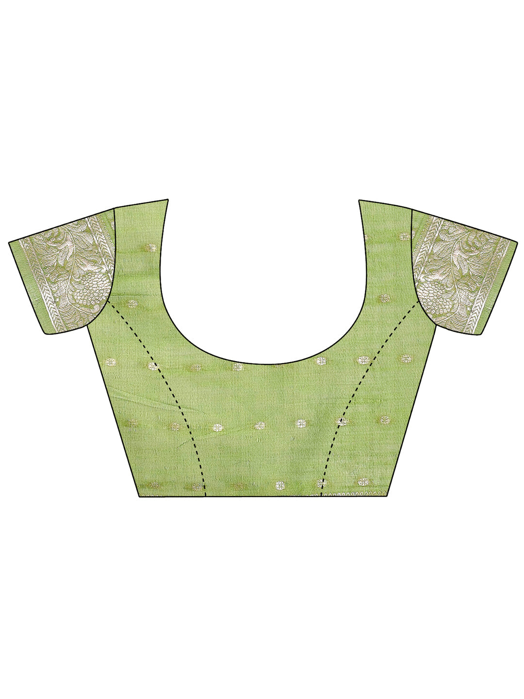 Shree Shyam Fashion Elegant Light Green Linen Cotton Saree with Zari Border & Woven Motifs - Perfect for Sophisticated Everyday & Festive Looks | Grocsy