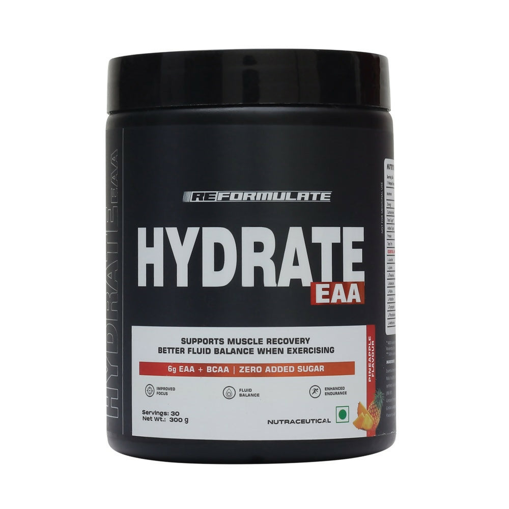 Reformulate Hydrate EAA I Supports Muscle Recovery | Zero Added Sugar | Improved Focus I Fluid Balance - Pine Apple | Grocsy