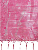Shree Shyam Fashion Graceful Light & Dark Pink Silk Saree with Rich Woven Border & Paisley Pallu - Perfect for Festive & Wedding Wear | Grocsy