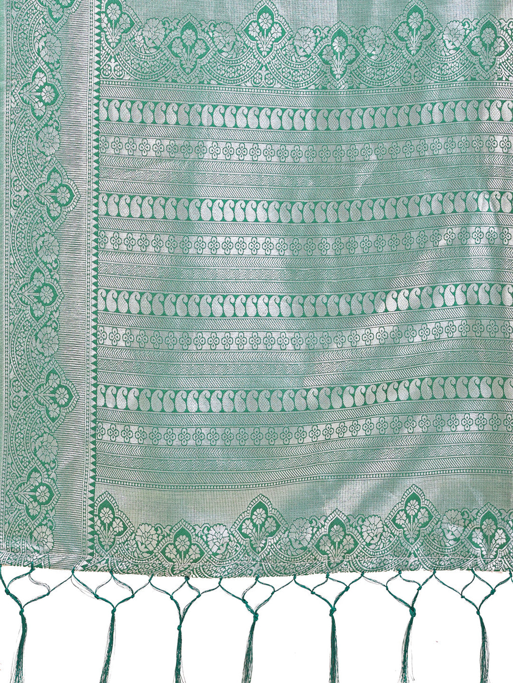 Shree Shyam Fashion Graceful Light & Dark Cream Silk Saree with Rich Woven Border & Paisley Pallu - Perfect for Festive & Wedding Wear | Grocsy