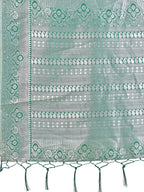 Shree Shyam Fashion Graceful Light & Dark Light Green Silk Saree with Rich Woven Border & Paisley Pallu - Perfect for Festive & Wedding Wear | Grocsy