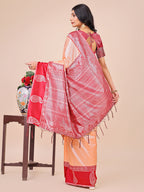 Shree Shyam Fashion Graceful Light & Dark Peach Silk Saree with Rich Woven Border & Paisley Pallu - Perfect for Festive & Wedding Wear | Grocsy