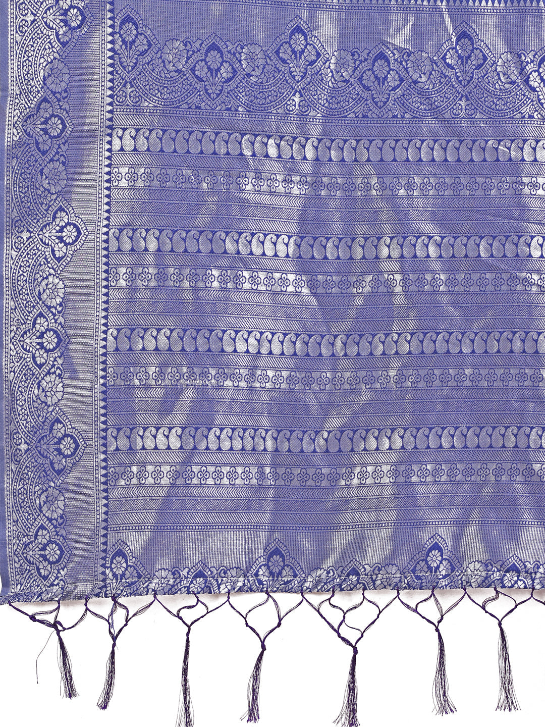 Shree Shyam Fashion Graceful Light & Dark Teal Silk Saree with Rich Woven Border & Paisley Pallu - Perfect for Festive & Wedding Wear | Grocsy