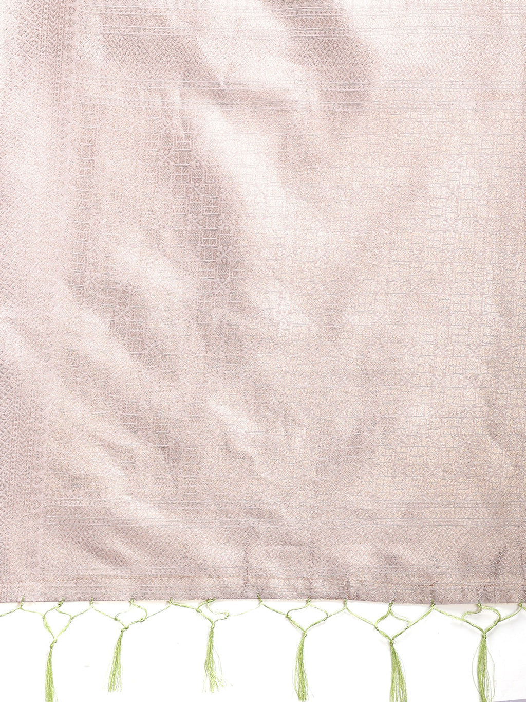 Shree Shyam Fashion White & Light Green Cotton Woven Zari Work Traditional Tassel Saree | Grocsy