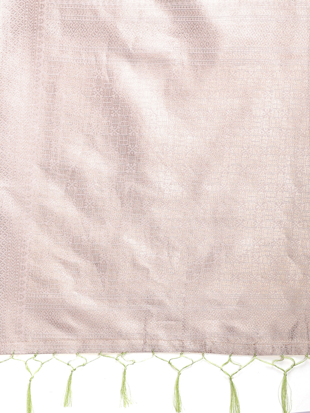 Shree Shyam Fashion White & Light Green Cotton Woven Zari Work Traditional Tassel Saree | Grocsy