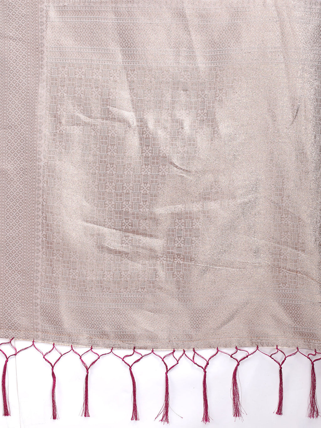 Shree Shyam Fashion White & Purple Cotton Woven Zari Work Traditional Tassel Saree | Grocsy