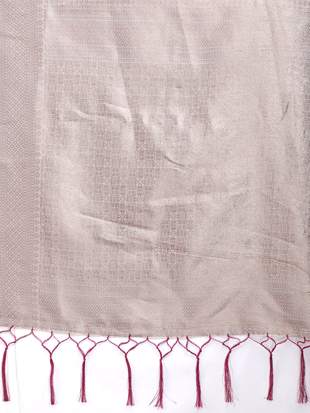 Shree Shyam Fashion White & Purple Cotton Woven Zari Work Traditional Tassel Saree | Grocsy