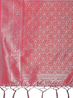 Shree Shyam Fashion Graceful Orange & Maroon Banarasi Silk Saree with Rich Zari Woven Border - Traditional Elegance for Celebrations | Grocsy
