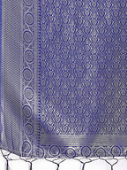 Shree Shyam Fashion Graceful Sky Blue & Blue Banarasi Silk Saree with Rich Zari Woven Border - Traditional Elegance for Celebrations | Grocsy