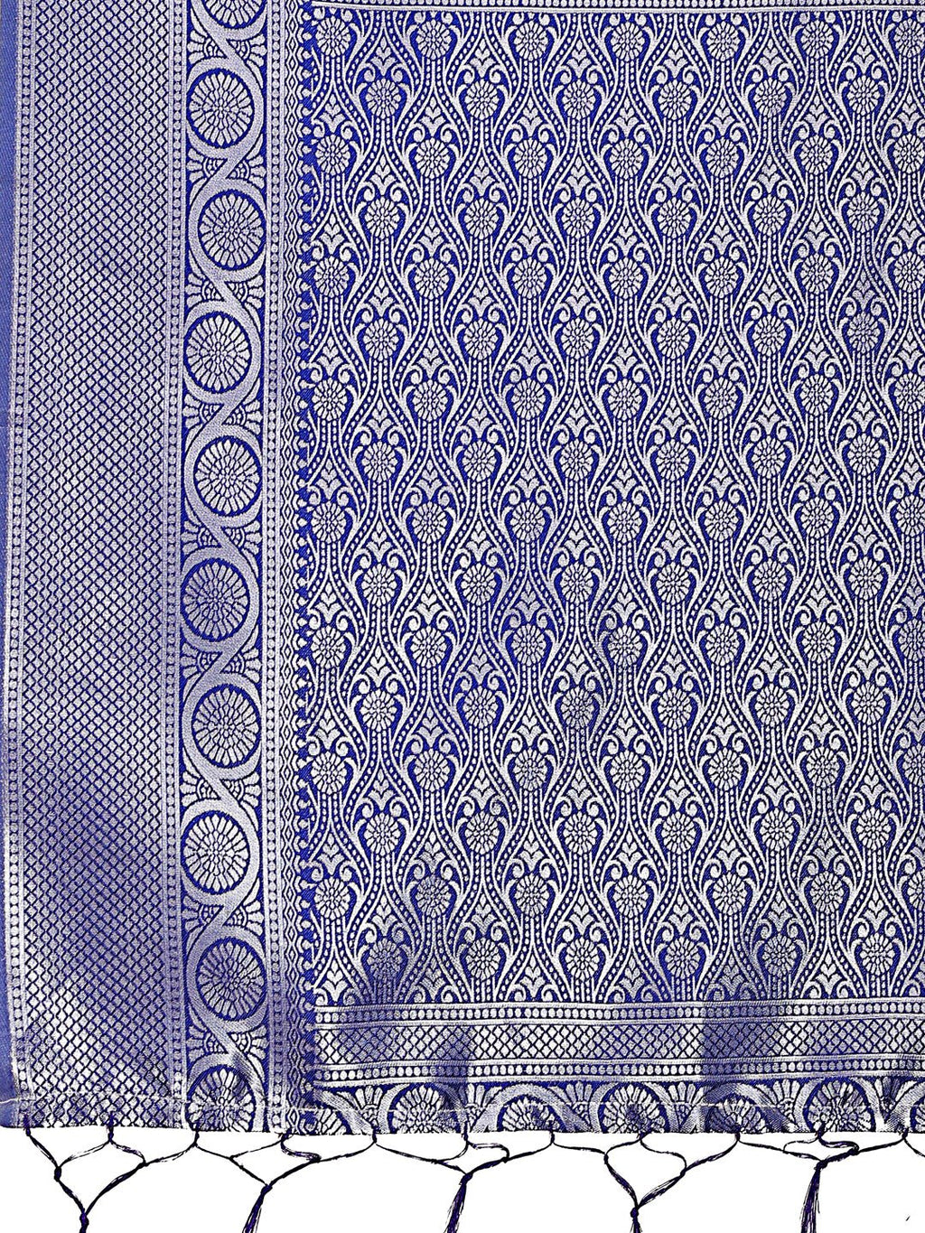 Shree Shyam Fashion Graceful Teal & Blue Banarasi Silk Saree with Rich Zari Woven Border - Traditional Elegance for Celebrations | Grocsy