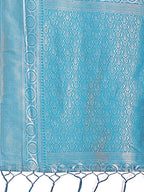 Shree Shyam Fashion Graceful Yellow & Blue Banarasi Silk Saree with Rich Zari Woven Border - Traditional Elegance for Celebrations | Grocsy