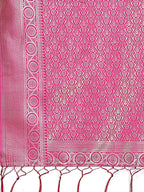 Shree Shyam Fashion Graceful Light Pink & Pink Banarasi Silk Saree with Rich Zari Woven Border - Traditional Elegance for Celebrations | Grocsy