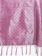 Shree Shyam Fashion Pink Lichi Silk Woven Zari Work Traditional Tassel Saree | Grocsy