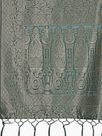 Shree Shyam Fashion Elegant Teal Floral Lichi Silk Saree with Zari Weaving and Rich Pallu - Wedding & Festive Wear Saree | Grocsy