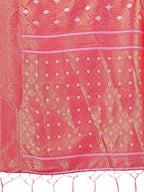 Shree Shyam Fashion Elegant Pink Linen Saree with Silver Zari Butta & Pallu - Daily Wear | Festive Look | Soft Feel | Grocsy