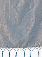Shree Shyam Fashion Sky Blue Linen Cotton Saree with Golden Zari Leaf Design & Elegant Pallu - Festive | Office | Daily Wear | Grocsy