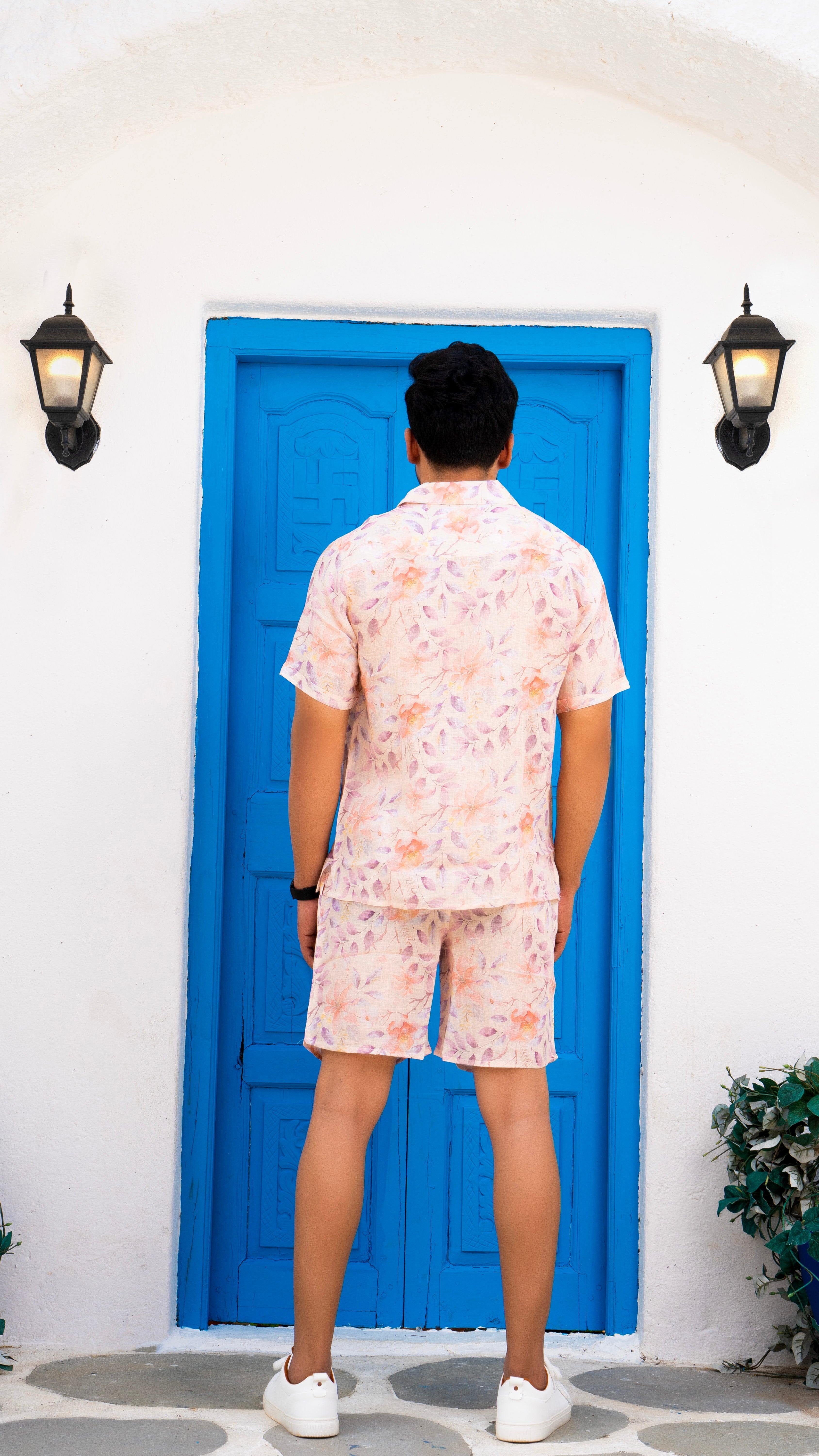 Noroke Linen Floral Co-ord Set Men | Grocsy