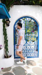 Noroke Sustainable fabric | Linen Cotton Linen Leaf Printed Co-ord Set Men | Grocsy