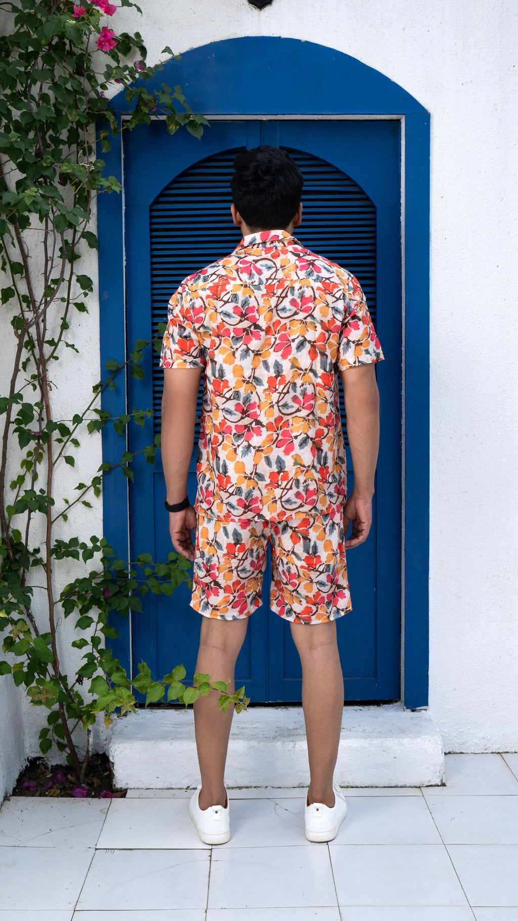 Noroke Sustainable fabric | Linen Linen Floral Print Co-ord Set Men | Grocsy