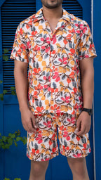 Noroke Sustainable fabric | Linen Linen Floral Print Co-ord Set Men | Grocsy