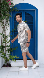 Noroke Modal Satin Modal Printed Co-ord Set Men | Grocsy