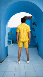 Noroke Sustainable fabric | 100% Linen Linen Mustard Co-ord Set Men - Mustard | Grocsy