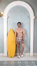Noroke Sustainable fabric | Poly elastane Nude Patterned Men Swim Shorts | Grocsy
