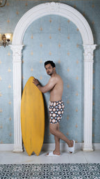 Noroke Sustainable fabric | Poly elastane Nude Patterned Men Swim Shorts | Grocsy